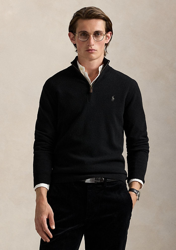 Wollpullover mit Viertelreißverschluss Polo Ralph Lauren in Schwarz 1